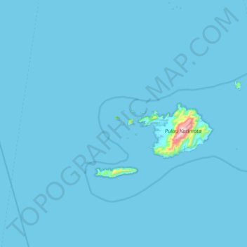 Топографическая карта Genting Island, высота, рельеф
