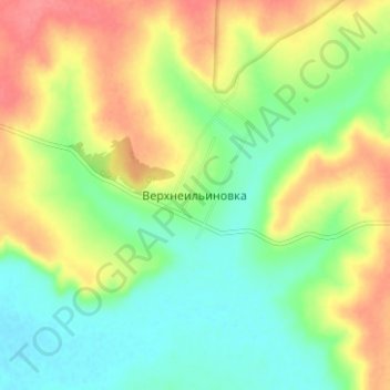 Топографическая карта Верхнеильиновка, высота, рельеф