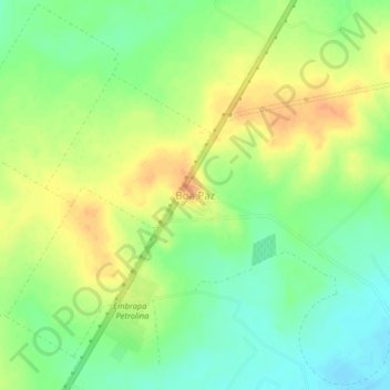 Топографическая карта Boa Paz, высота, рельеф