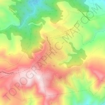 Топографическая карта Кубачи, высота, рельеф