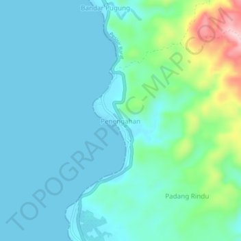 Топографическая карта Penengahan, высота, рельеф
