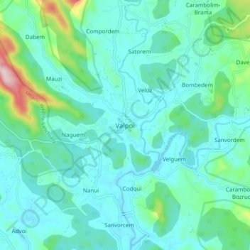 Топографическая карта Valpoi, высота, рельеф