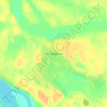 Топографическая карта Крест-Хальджай, высота, рельеф