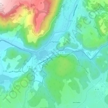 Топографическая карта Saint-Thomas, высота, рельеф