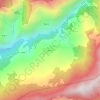 Топографическая карта Jakhol, высота, рельеф