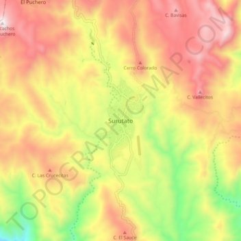 Топографическая карта Surutato, высота, рельеф