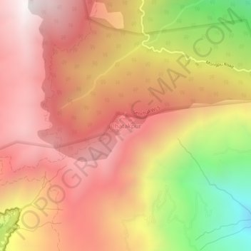 Топографическая карта Chatakpur, высота, рельеф