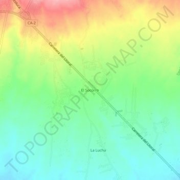 Топографическая карта El Socorro, высота, рельеф