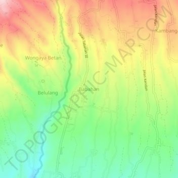 Топографическая карта Babahan, высота, рельеф