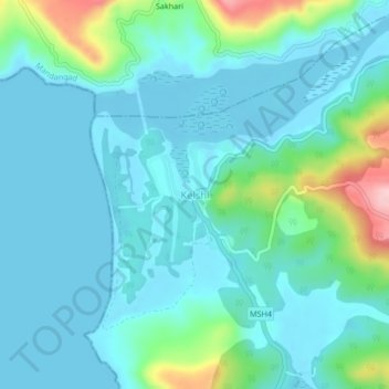 Топографическая карта Kelshi, высота, рельеф