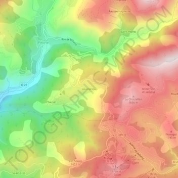 Топографическая карта Loustalnou, высота, рельеф