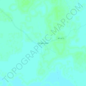 Топографическая карта Campo Largo, высота, рельеф