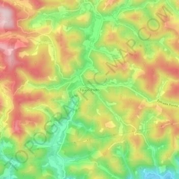 Топографическая карта Tijuco Preto, высота, рельеф