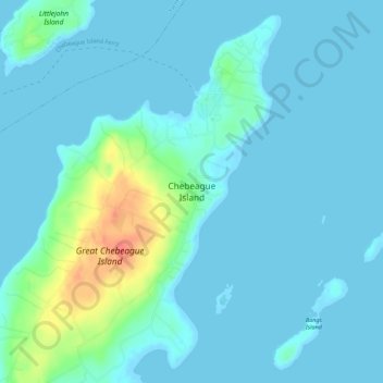 Топографическая карта Chebeague Island, высота, рельеф