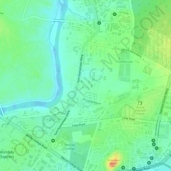 Топографическая карта Phulenagar, высота, рельеф