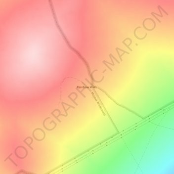 Топографическая карта Rainbow Wells, высота, рельеф