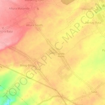 Топографическая карта Calle, высота, рельеф
