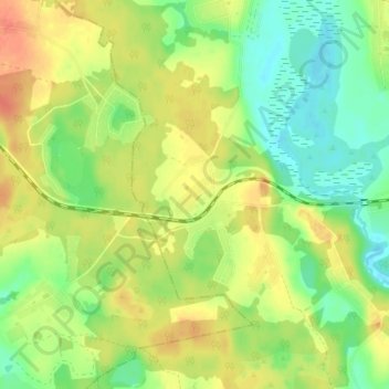 Топографическая карта Пузино, высота, рельеф