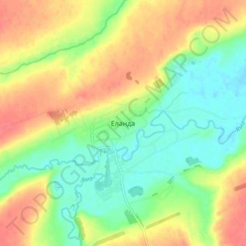 Топографическая карта Еланда, высота, рельеф