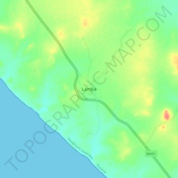 Топографическая карта Lamba, высота, рельеф