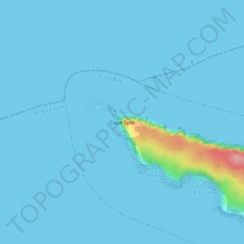 Топографическая карта Cape Split, высота, рельеф