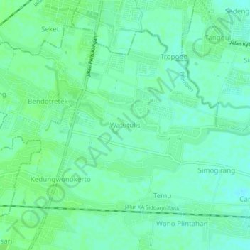 Топографическая карта Watutulis, высота, рельеф