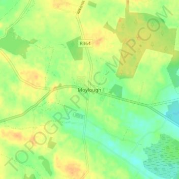 Топографическая карта Moylough, высота, рельеф
