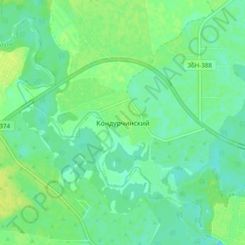 Топографическая карта Кондурчинский, высота, рельеф