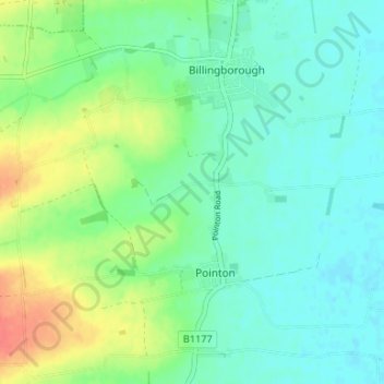 Топографическая карта Sempringham, высота, рельеф