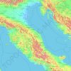 Топографическая карта Marche, высота, рельеф
