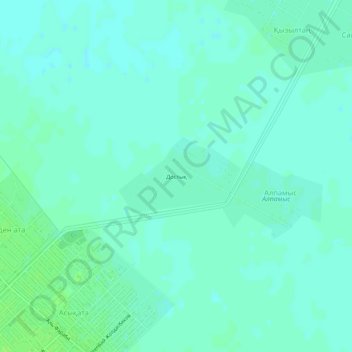 Топографическая карта Достык, высота, рельеф