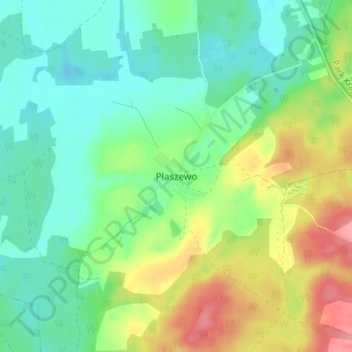 Топографическая карта Płaszewo, высота, рельеф