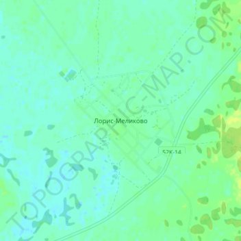 Топографическая карта Лорис-Меликово, высота, рельеф