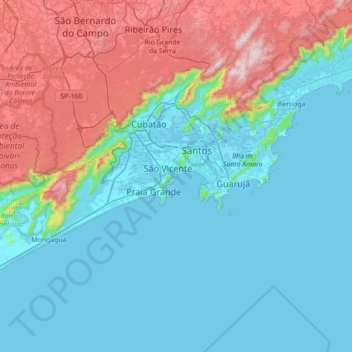 Топографическая карта Ilha Porchat, высота, рельеф
