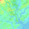 Топографическая карта North Charleston, высота, рельеф