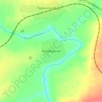 Топографическая карта Беловодское, высота, рельеф