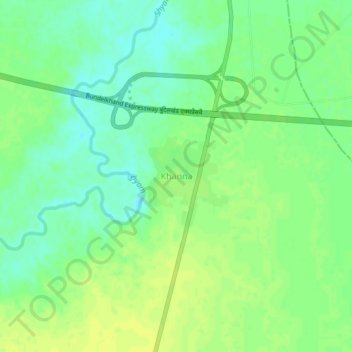 Топографическая карта Khanna, высота, рельеф