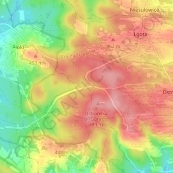Топографическая карта Galman, высота, рельеф