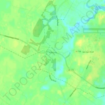 Топографическая карта Wattsville, высота, рельеф