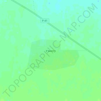Топографическая карта Узынсу, высота, рельеф