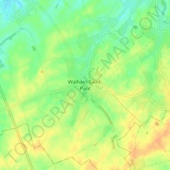 Топографическая карта Walhain-Saint-Paul, высота, рельеф