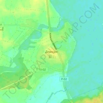 Топографическая карта Демидов, высота, рельеф