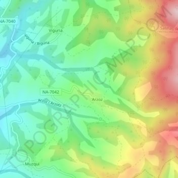 Топографическая карта Kaskadia, высота, рельеф