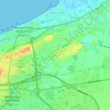 Топографическая карта Kaidi, высота, рельеф