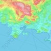Топографическая карта Toulon, высота, рельеф