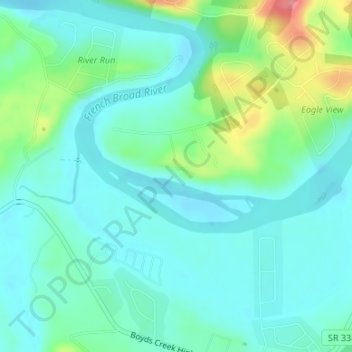 Топографическая карта Hanging Rock, высота, рельеф