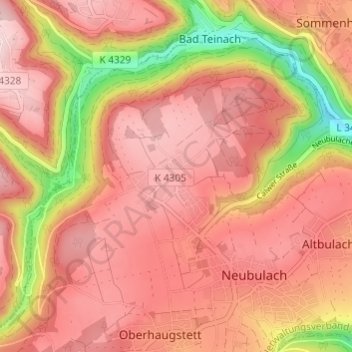 Топографическая карта Liebelsberg, высота, рельеф