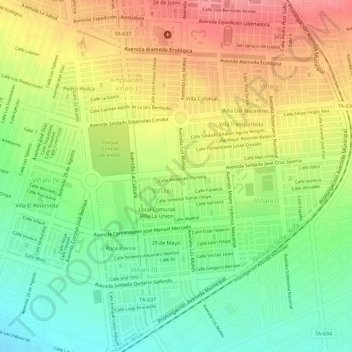 Топографическая карта 412, высота, рельеф