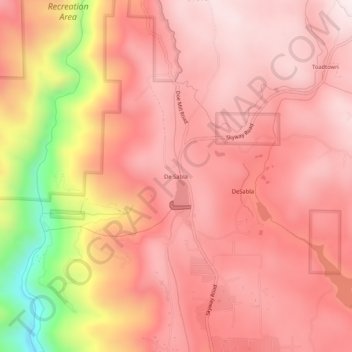 Топографическая карта De Sabla, высота, рельеф