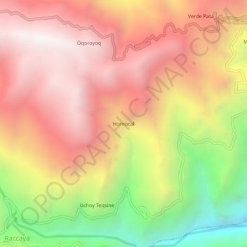 Топографическая карта Hornocal, высота, рельеф